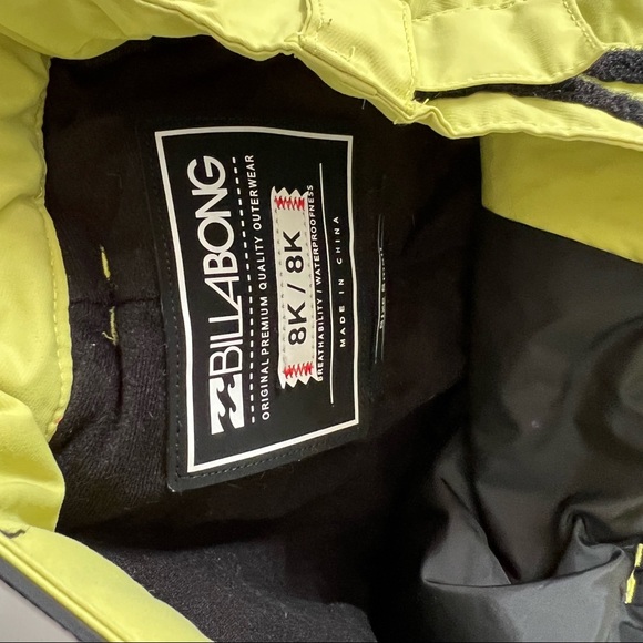Billabong Neon Green Yellow Ski Snow Pants S - Picture 8 of 8